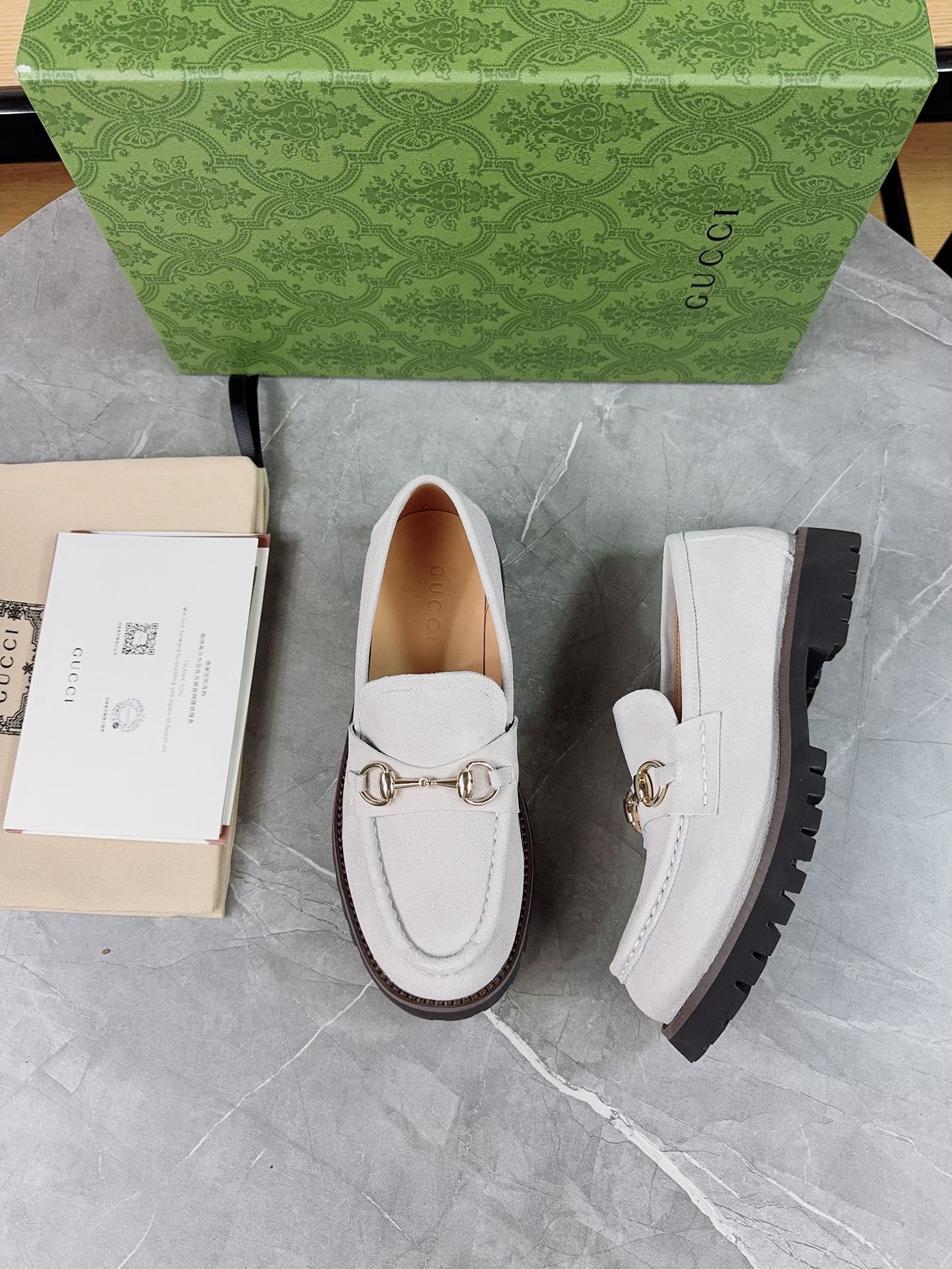 Gucci women's leather shoes-114