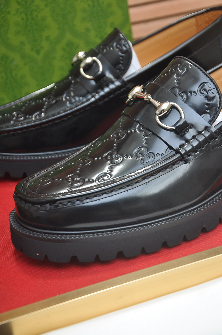 Gucci men's leather shoes-49
