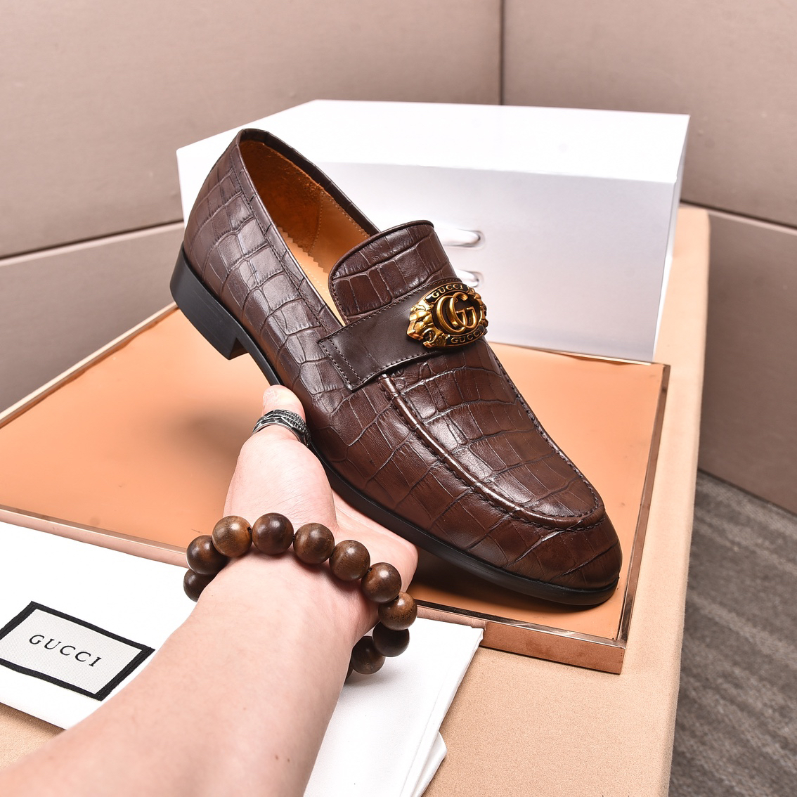 Gucci men's leather shoes-55