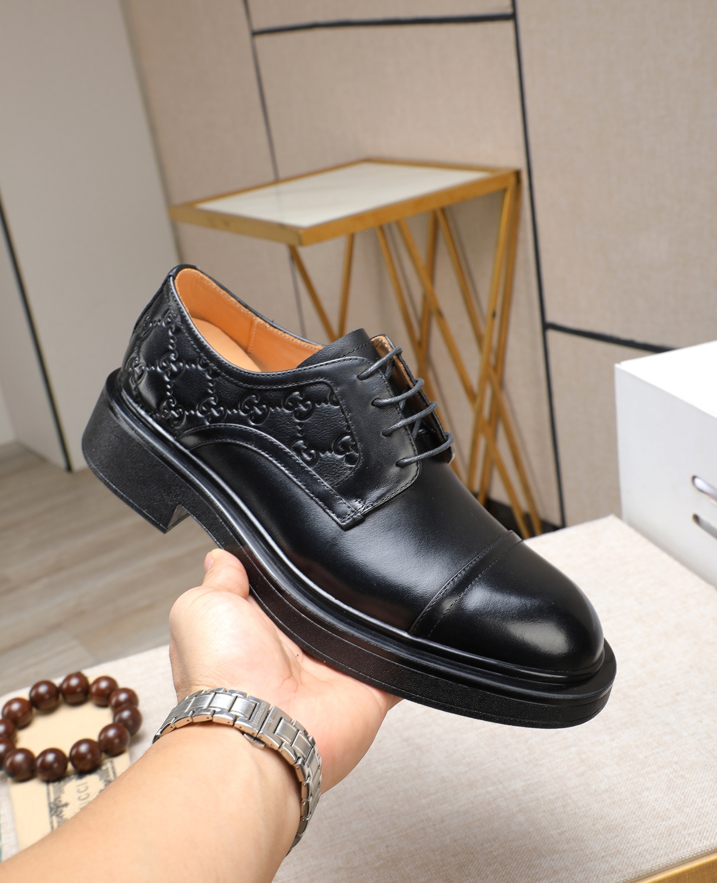 Gucci men's leather shoes-54