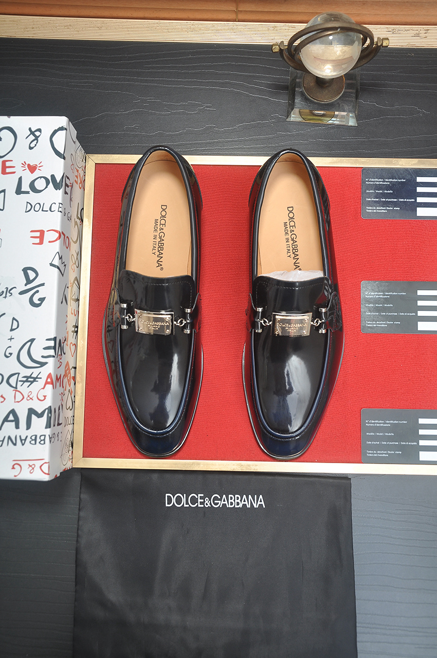 D&G men's leather shoes-80