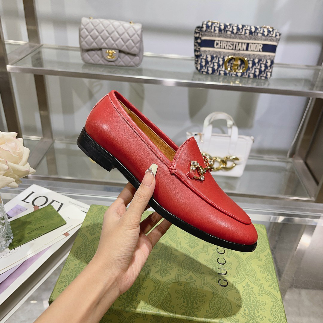 Gucci women's leather shoes-24