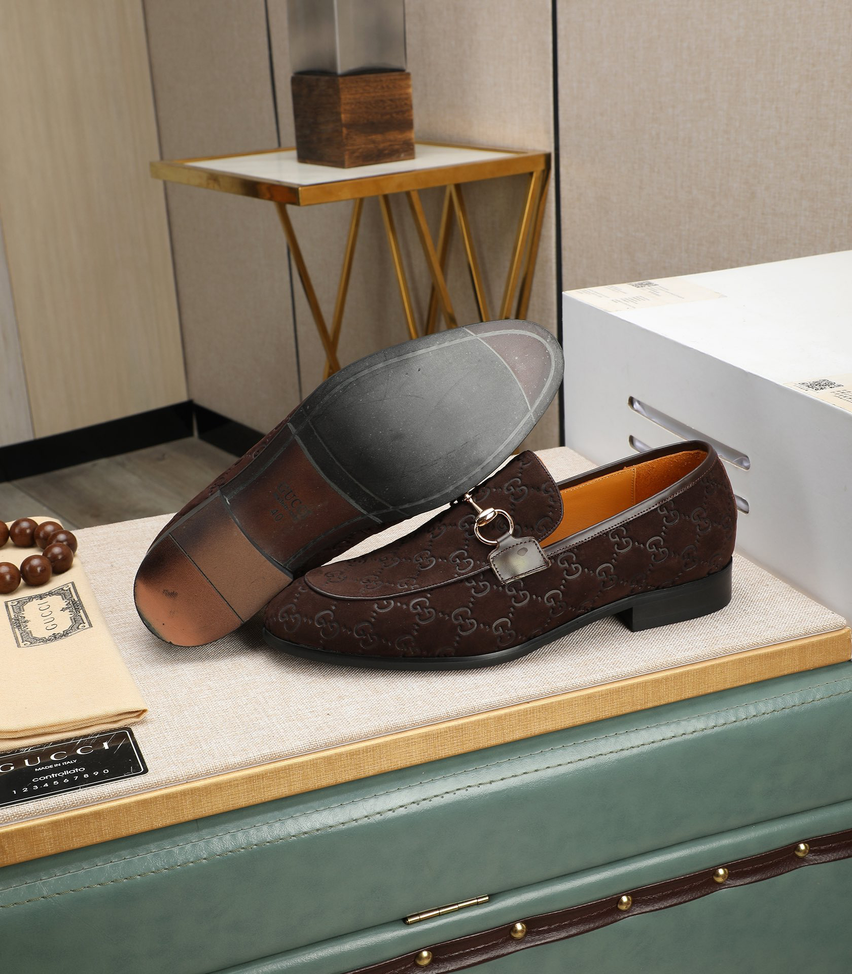 Gucci men's leather shoes-73