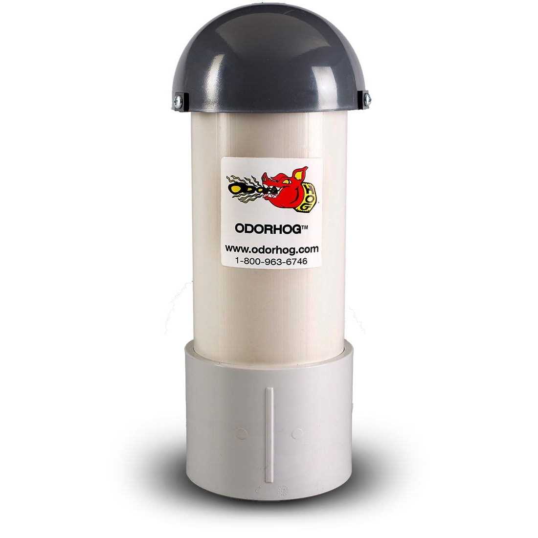 Odorhog Vent Stack Pipe Filter 4 Sizes, Black ABS with Mushroom Cap, Removes Outdoor Septic and Sewer Odors