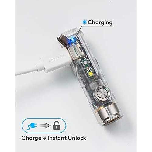 RovyVon A8U Keychain Flashlight with Uv Light,High Lumens,Pocket-Sized for Identifying/Outdoor/Amber/Reading/Gift-Giving