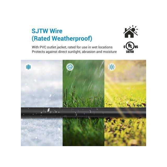 DEWENWILS 25 Ft Extension Cord Outdoor Evenly Spaced 3 Outlets Plugs with Safety Cover