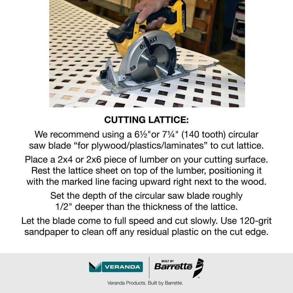 Barrette Outdoor Living 4 ft. x 8 ft. Black Privacy Diamond Vinyl Lattice