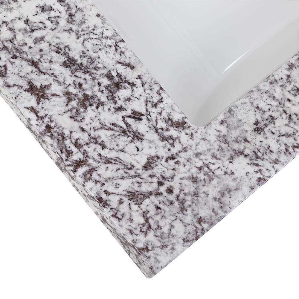 Home Decorators Collection 22 in. D Stone Effects Cultured Marble Vanity Top in Bianco Antico with Undermount White Sink