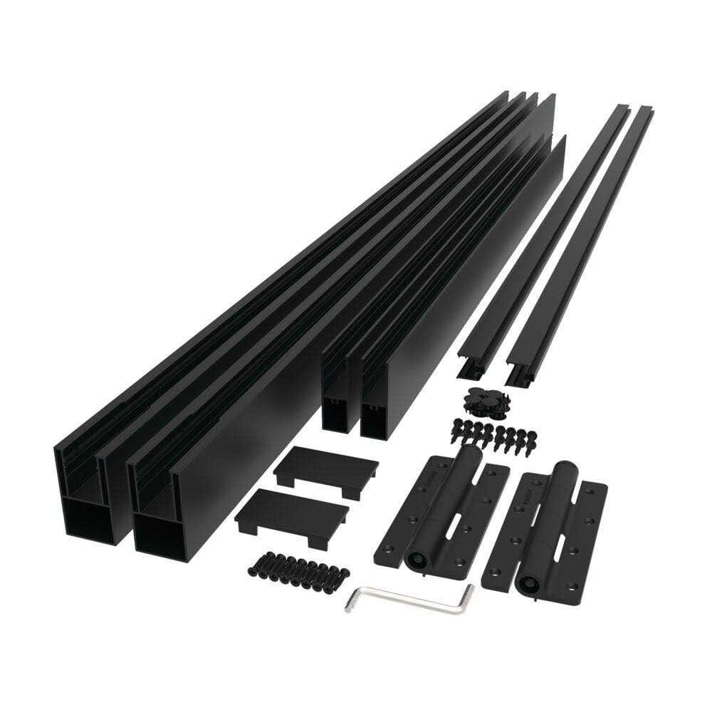 Barrette Outdoor Living 72 in. Matte Black Aluminum Privacy Rail Gate Kit 73044981