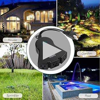 Hbn Outdoor Smart Plug, Wi-Fi Heavy Duty Outlet with 3 Independent Outlets, Compatible with Alexa and Google Assistant