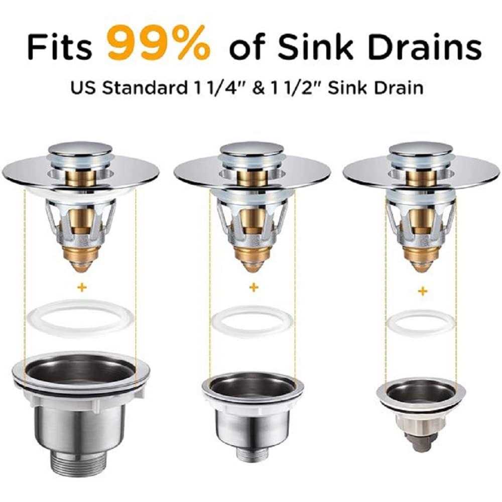 Universal Bathroom Sink Stopper 1.1~1.5” Bathtub Stopper for Kitchen Bathtub Sink Drains Anti Clogging Sink Drain Filter with Hair Catcher