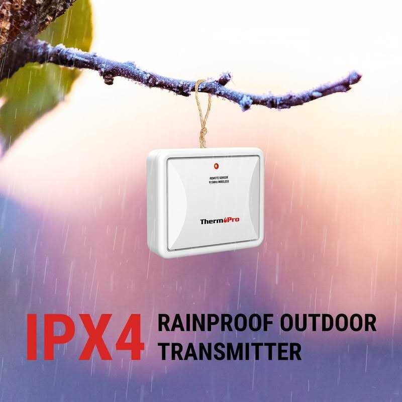 ThermoPro TX-2B 915MHz Additional Humidity Sensor Fitting Outdoor Waterproof Transmitter for Indoor Outdoor Thermometer Wireless Outside Thermometer