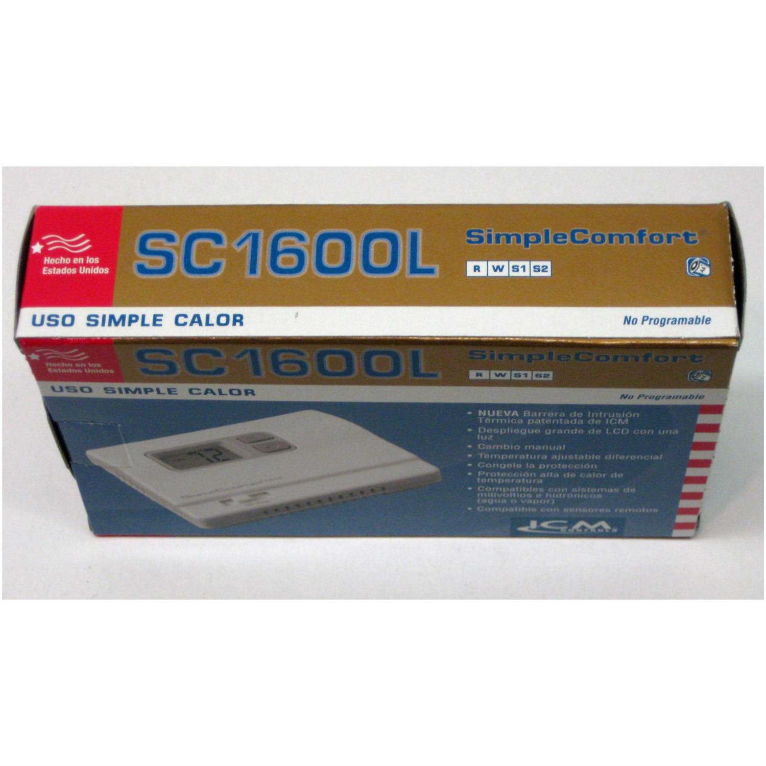ICM Controls SC1600L Non-Programmable SimpleComfort Heat Only Thermostat