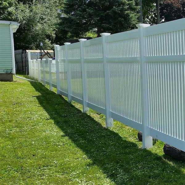 Weatherables 4 in. x 4 in. x 8 ft. White Vinyl Fence Blank Post