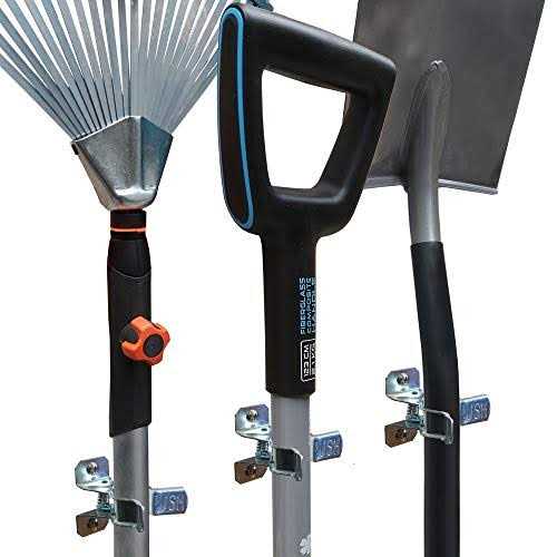 MANOKY Shovel Holder Wall Mount Outdoor 10 Pack Garden Yard Tool Organizer for Garage Shed Organizers and Storage Hooks Rake Rack Hanger Hardware