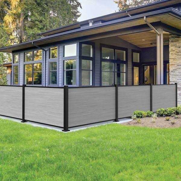 Barrette Outdoor Living Mixed Materials 0.875 in. x 6 in. x 72.1 in. Gray Infill Boards 73055092