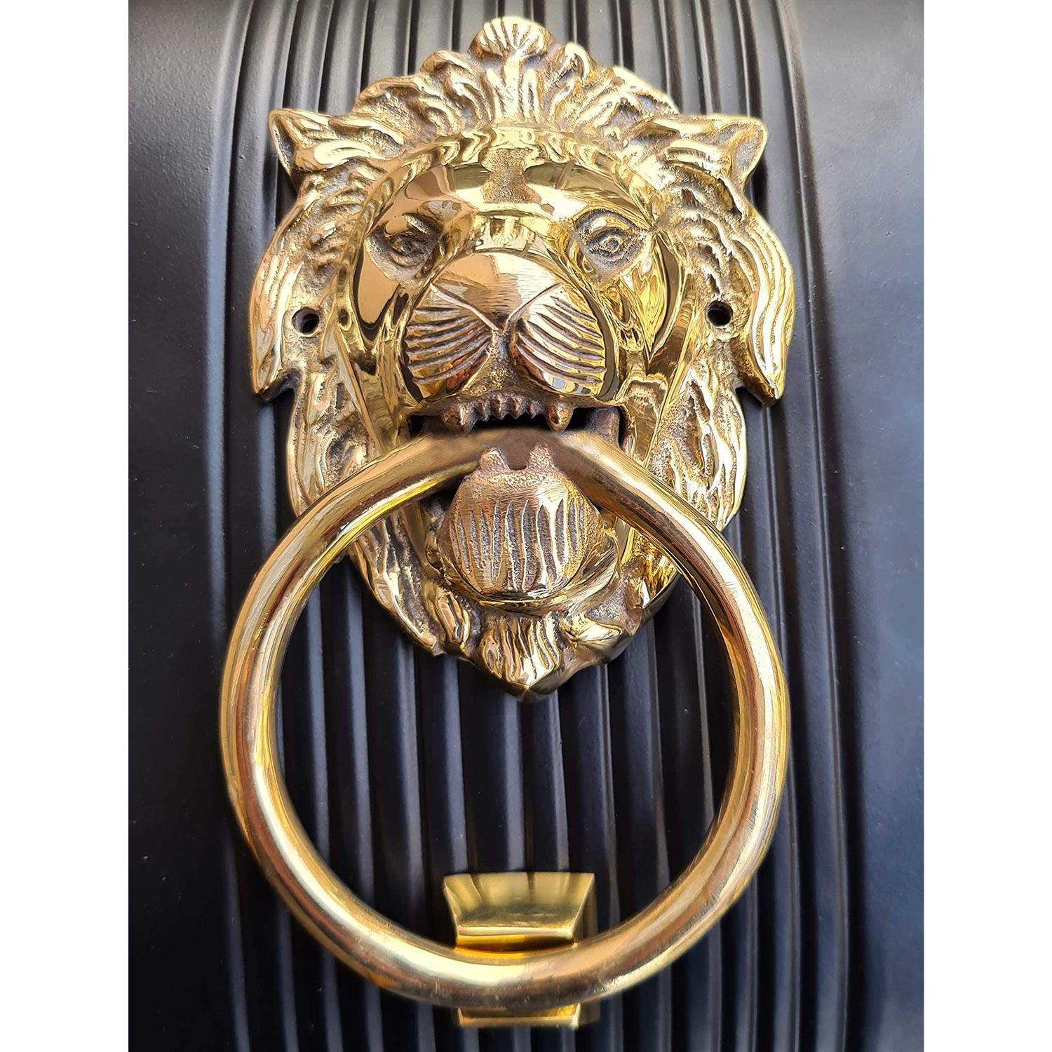 collectiblesBuy Authentic Vintage Brass Lion Door & Gate Knocker Handle Pull Door Accessories Home Decor