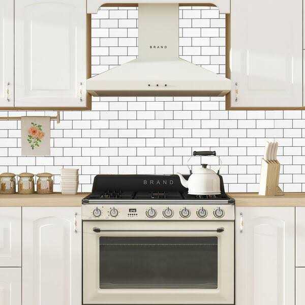 Yipscazo 12 in. x 12 in. PVC White Grout Peel and Stick Backsplash Subway Tiles for Kitchen