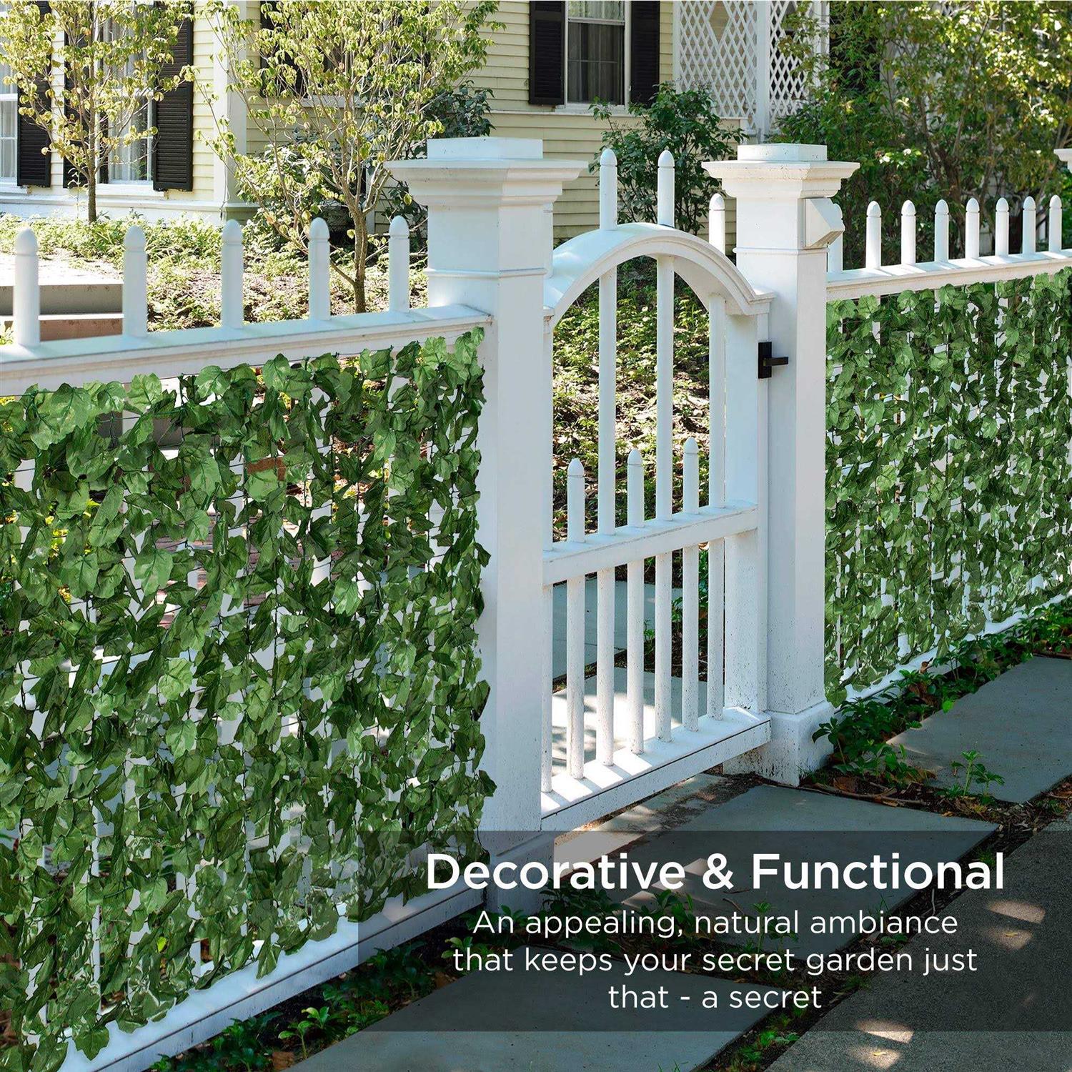 Best Choice Products 94x39in Artificial Faux Ivy Hedge Privacy Fence Screen for Outdoor Decor