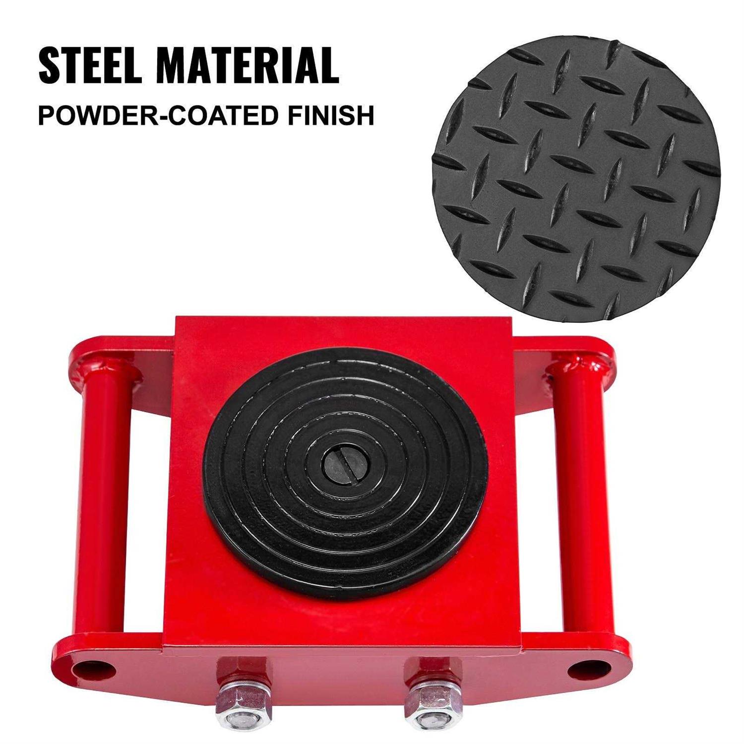 VEVOR 4pcs Machinery Mover, 6T Machinery Skate Dolly, 13200lbs Machinery Moving Skate, Machinery Mover Skate w/ 360° Rotation Cap and 4 Rollers