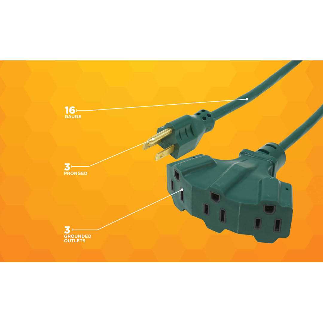Woods 2466 8-Foot Outdoor Extension Cord with 3-Outlets