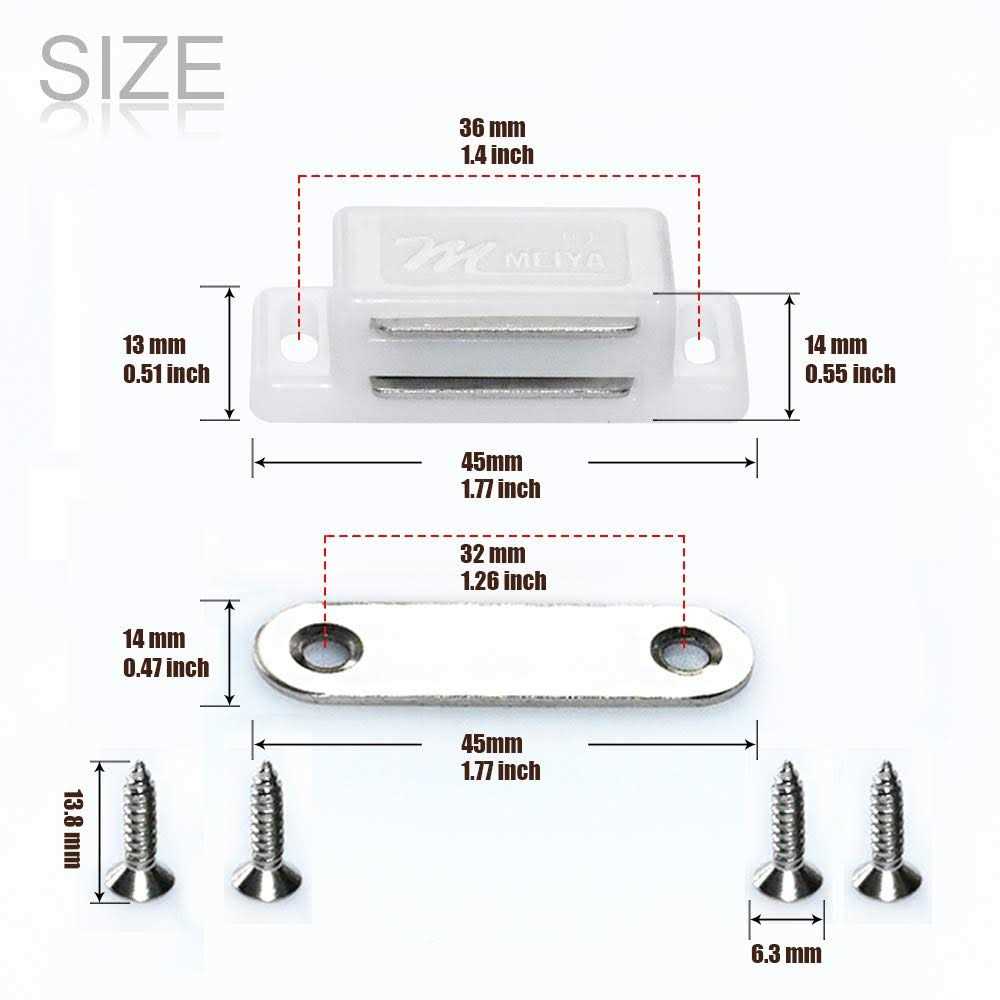 Renashed 12pack Magnetic Door Catch 15lb High Magnetic Plastic Heavy Duty Latch for Kitchen Bathroom Cupboard Wardrobe Closet Closures Cabinet Door