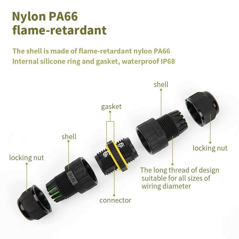 HFJY IP68 Outdoor Waterproof Junction Box Electrical Cable Connector Easy to Install