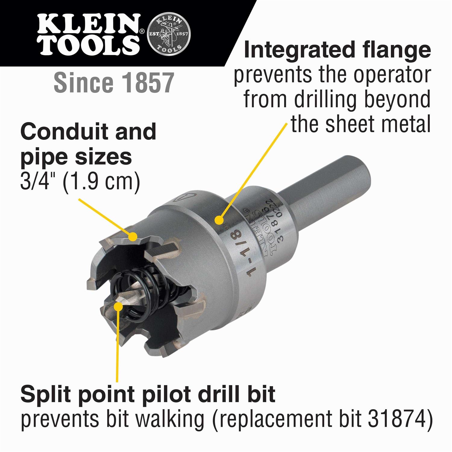 Klein Tools 1-1/8 in. Carbide Hole Cutter 31876