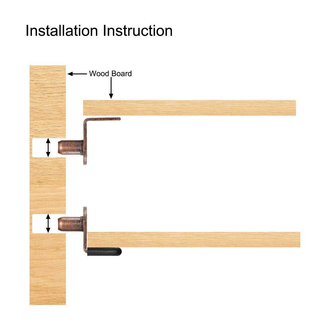 Unique Bargains Shelf Support Peg,6mm L Support,Cabinet Shelf,Bracket Peg w Sleeve,for Kitchen Furniture Book Shelve