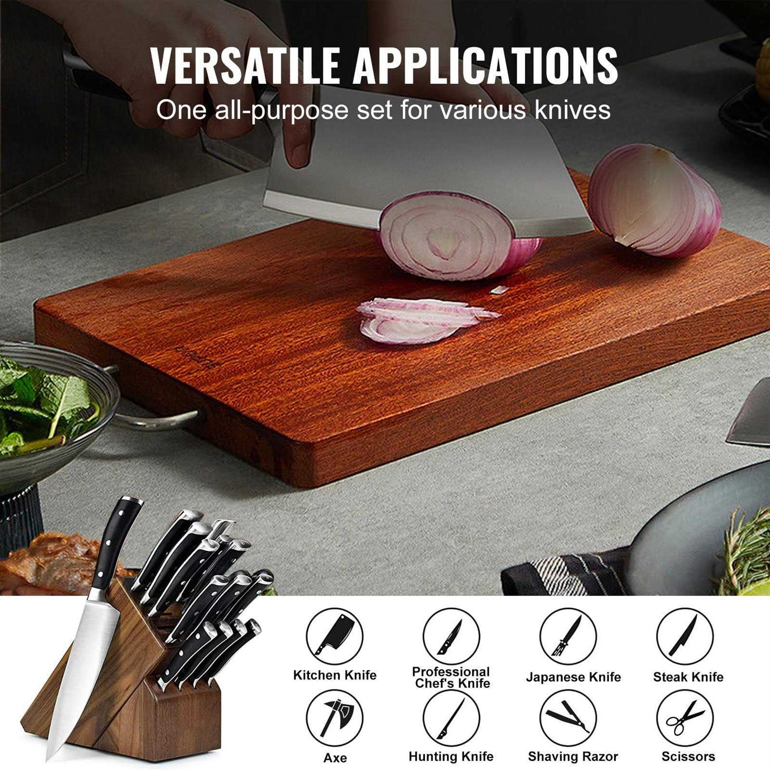 VEVOR Knife Sharpener Kit 360° Rotation Diamond Kitchen Chef Knife Sharpening Manual with 12-Whetstone 120-10000 Grit