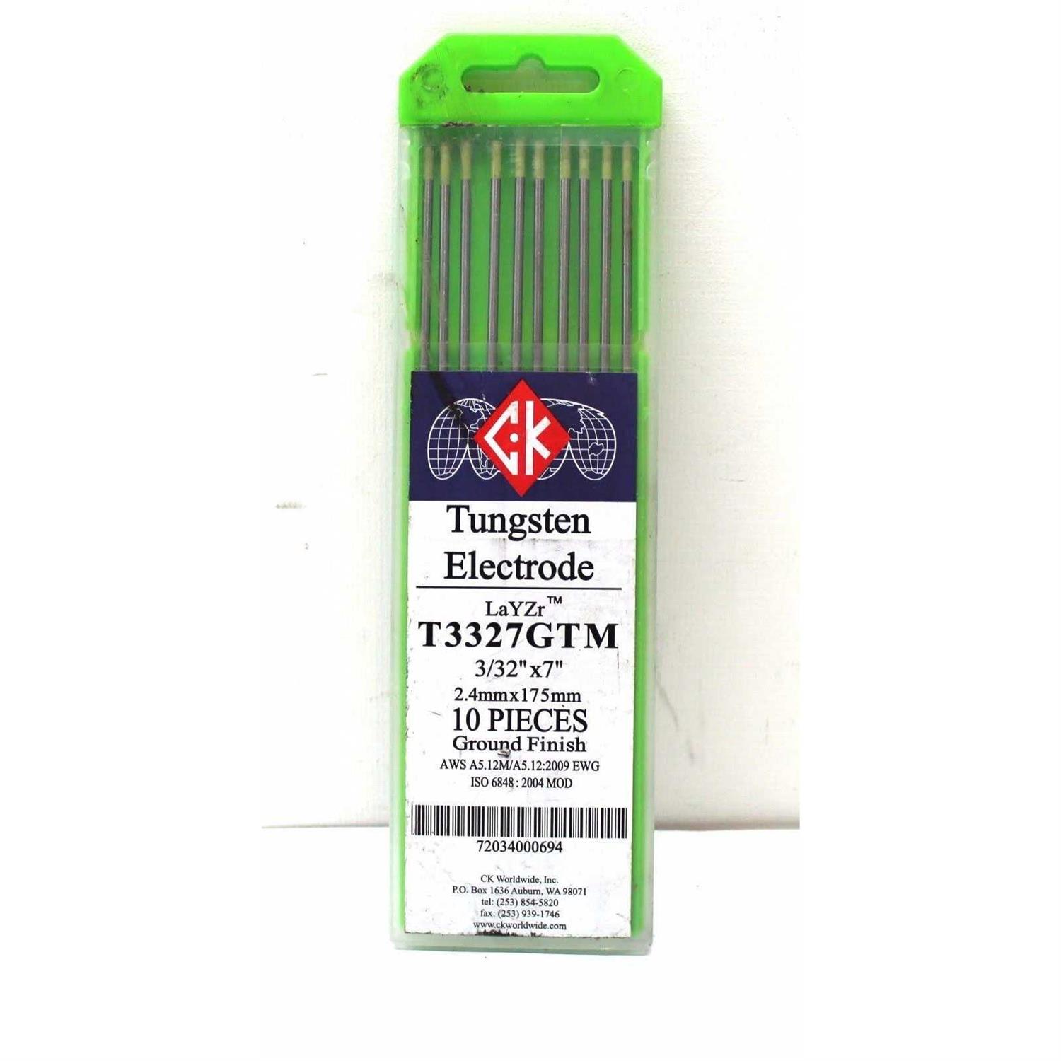 CK Worldwide CK T3327GTM LaYZr Tungsten Electrode 3/32 x 7