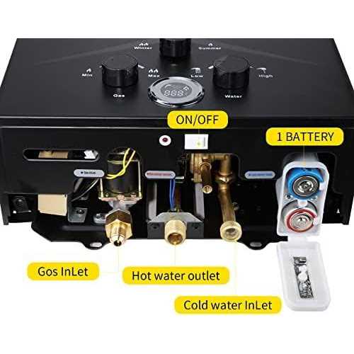 Tankless Water Heater 5.26GPM 20L Outdoor Portable GasHot Water Heater Instant Propane Water Heater with Digital Display Multi-Protection