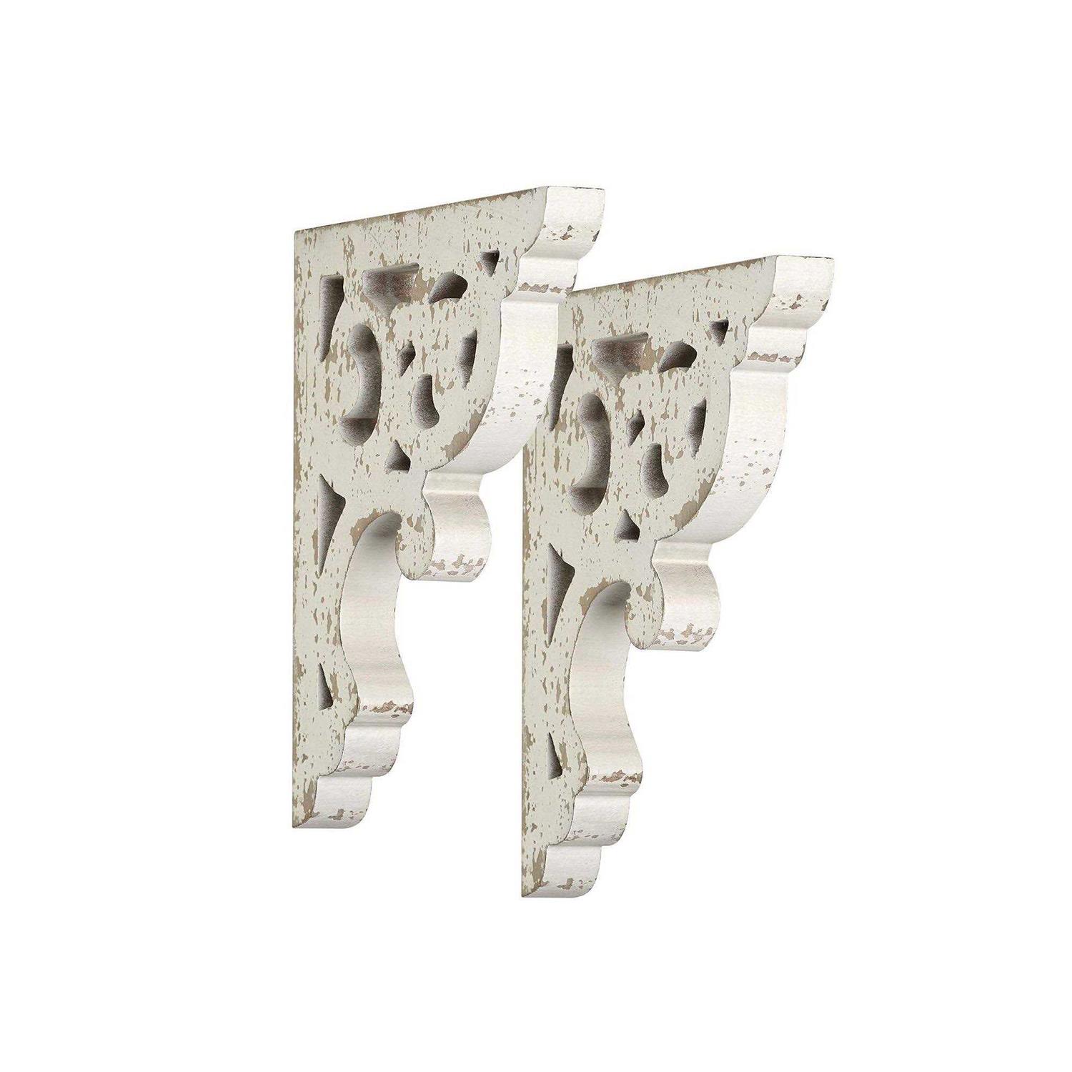 American Art Decor Distressed Wood Wall Corbel 2-piece Set