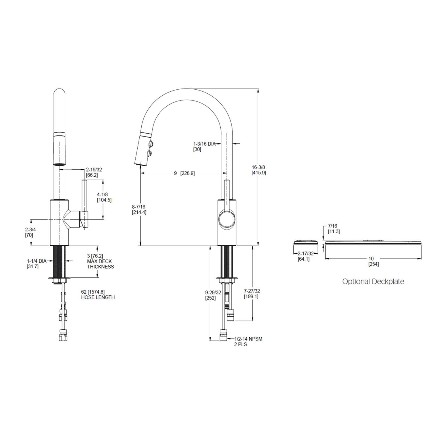 Pfister Stellen Single Handle Pull-Down Kitchen Faucet LG529-SAS