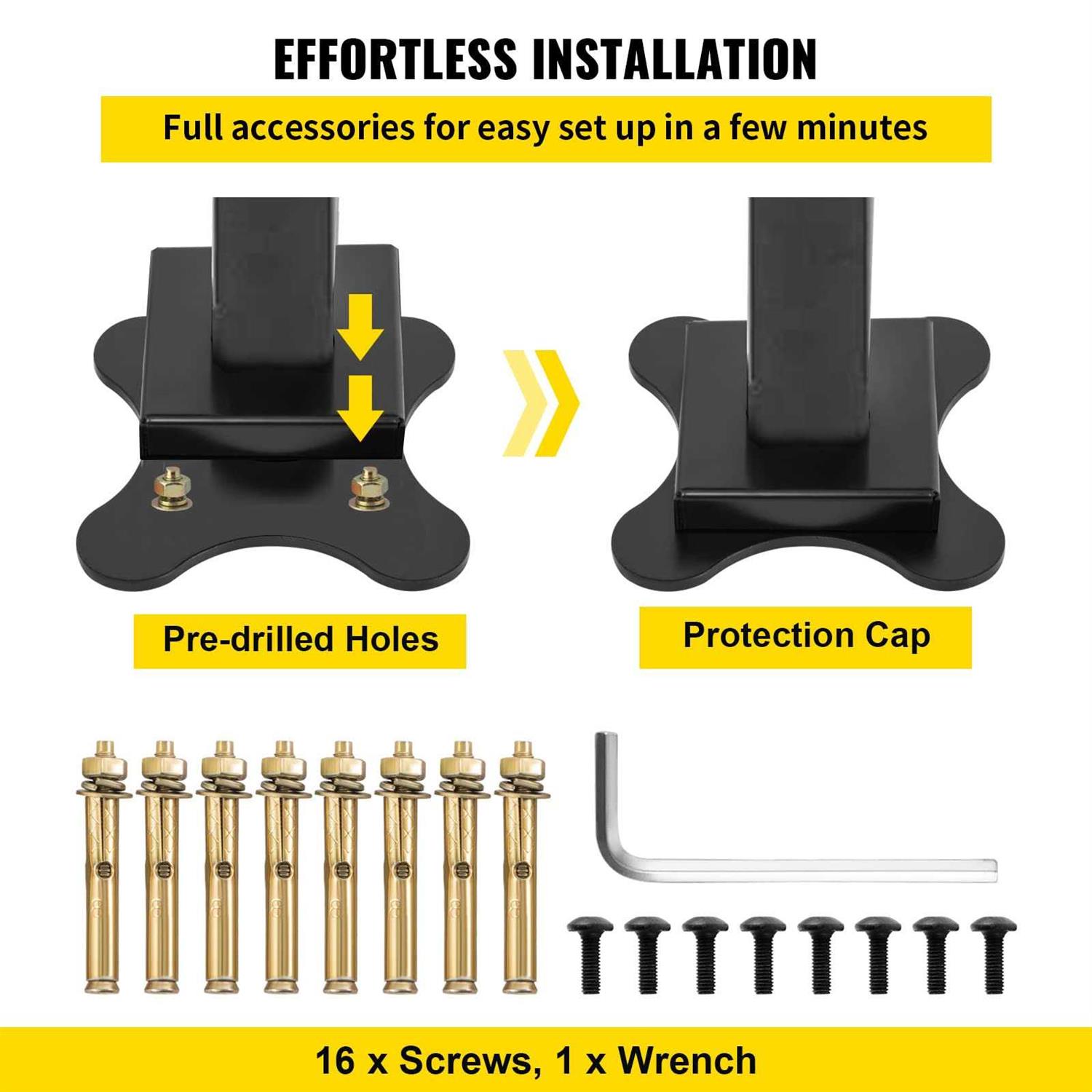 VEVOR Handrail Outdoor Stairs 47.6 X 35.2 Inch Outdoor Handrail Outdoor Stair Railing Adjustable from 0 to 30 Degrees Handrail for Stairs Outdoor