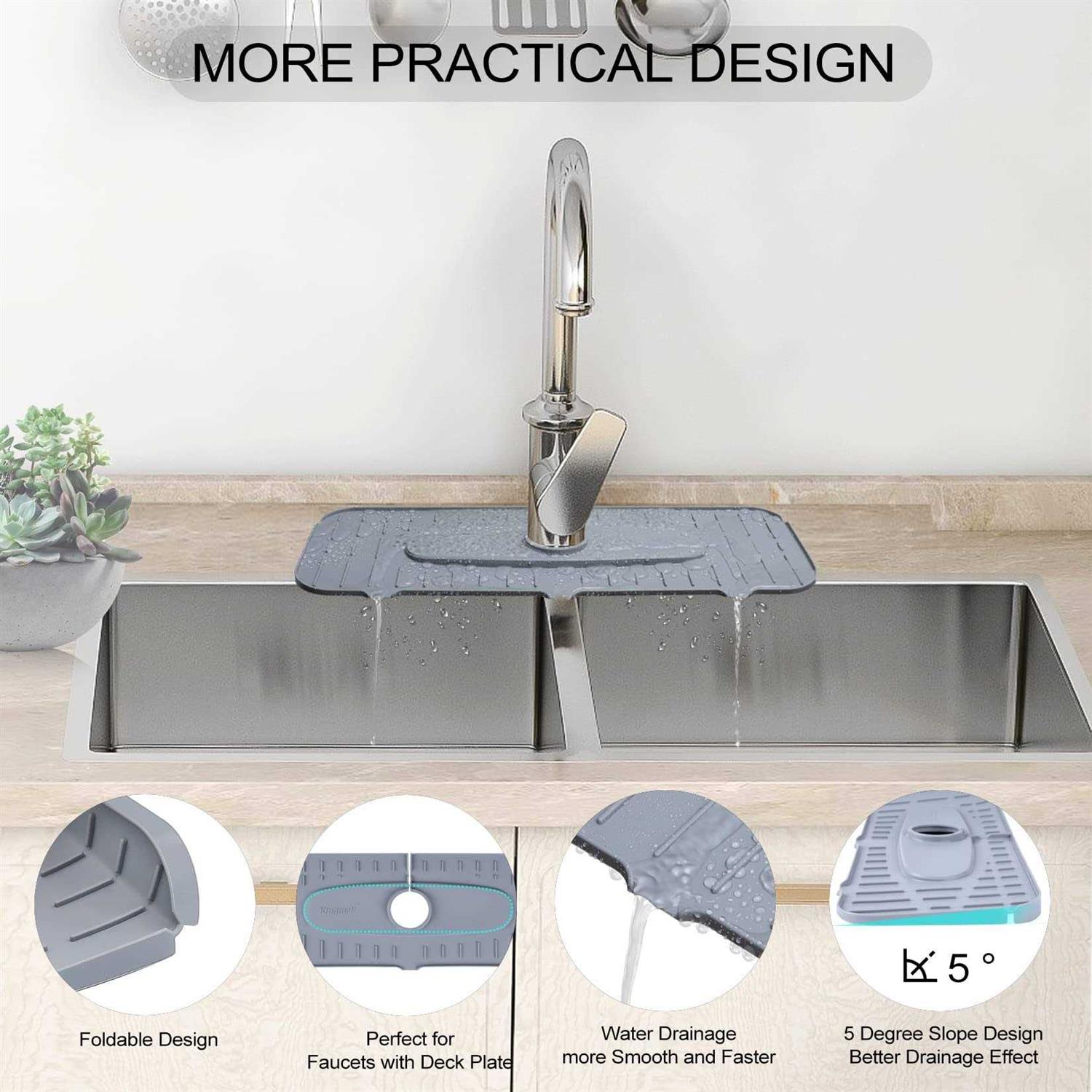 Silicone Faucet Mat Kingmall Kitchen Faucet Mat Silicone Faucet Drip Catcher for Kitchen Faucet Drip Catcher Silicone Sink Mats