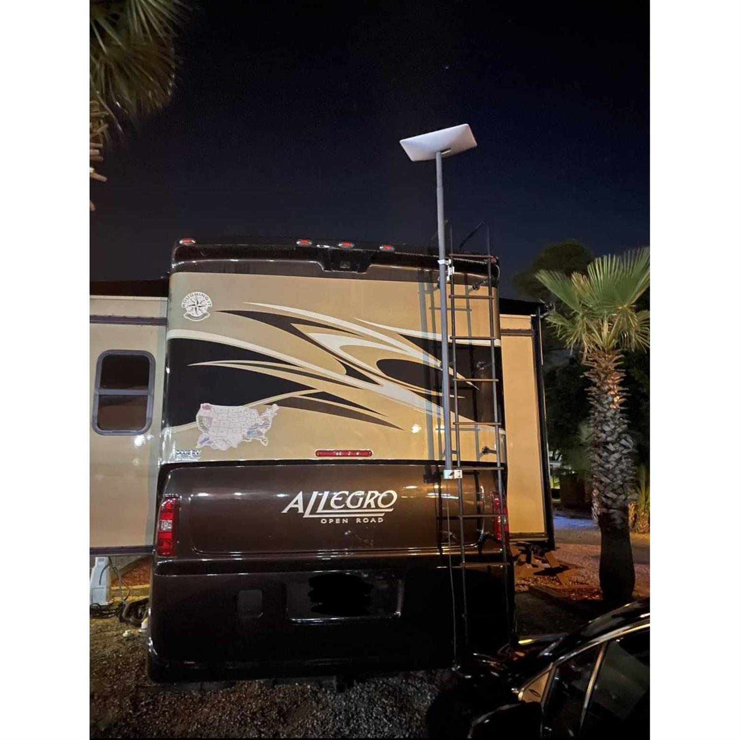 EEZ RV Products Telescopic Starlink RV Ladder Pole 10ft with RV Ladder Mounting Bracket Kit Adjustable Hold up to 2.5 inch Diameter Pole