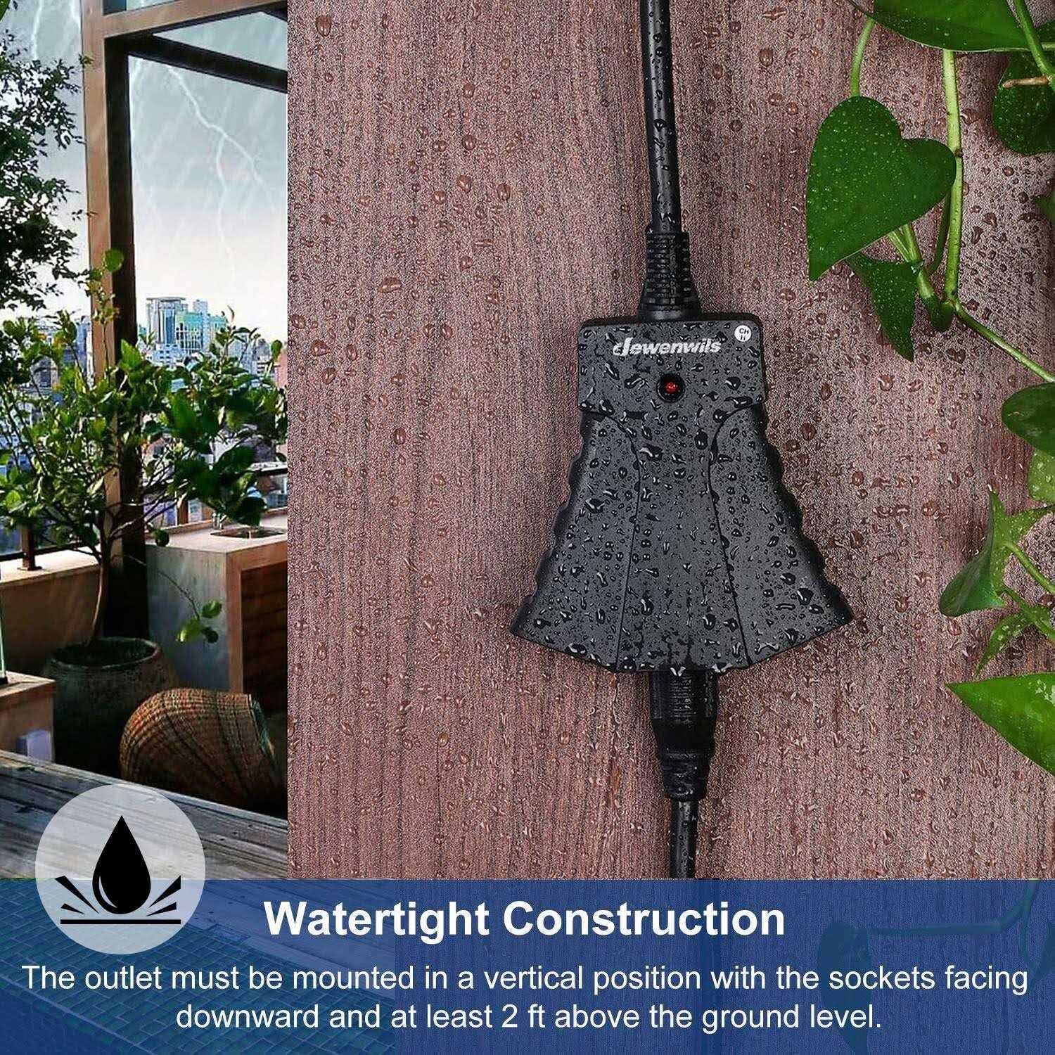 Dewenwils Outdoor Remote Control Outlet Wireless Remote Outlet Power Switch