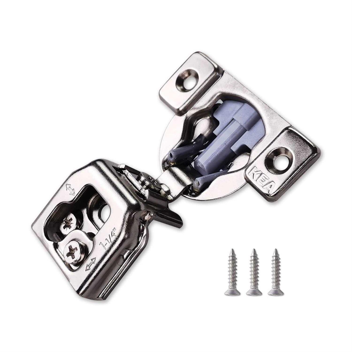 Soft Close Cabinet Hinges,1-1/4'' Overlay Face Frame Slow/Quiet/Self Closing 3D Adjustment Kitchen Cabinet Door Hinges