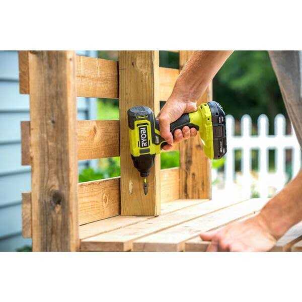 Ryobi ONE+ 18V Cordless 4-Tool Combo Kit with 1.5 Ah Battery, 4.0 Ah Battery, and Charger