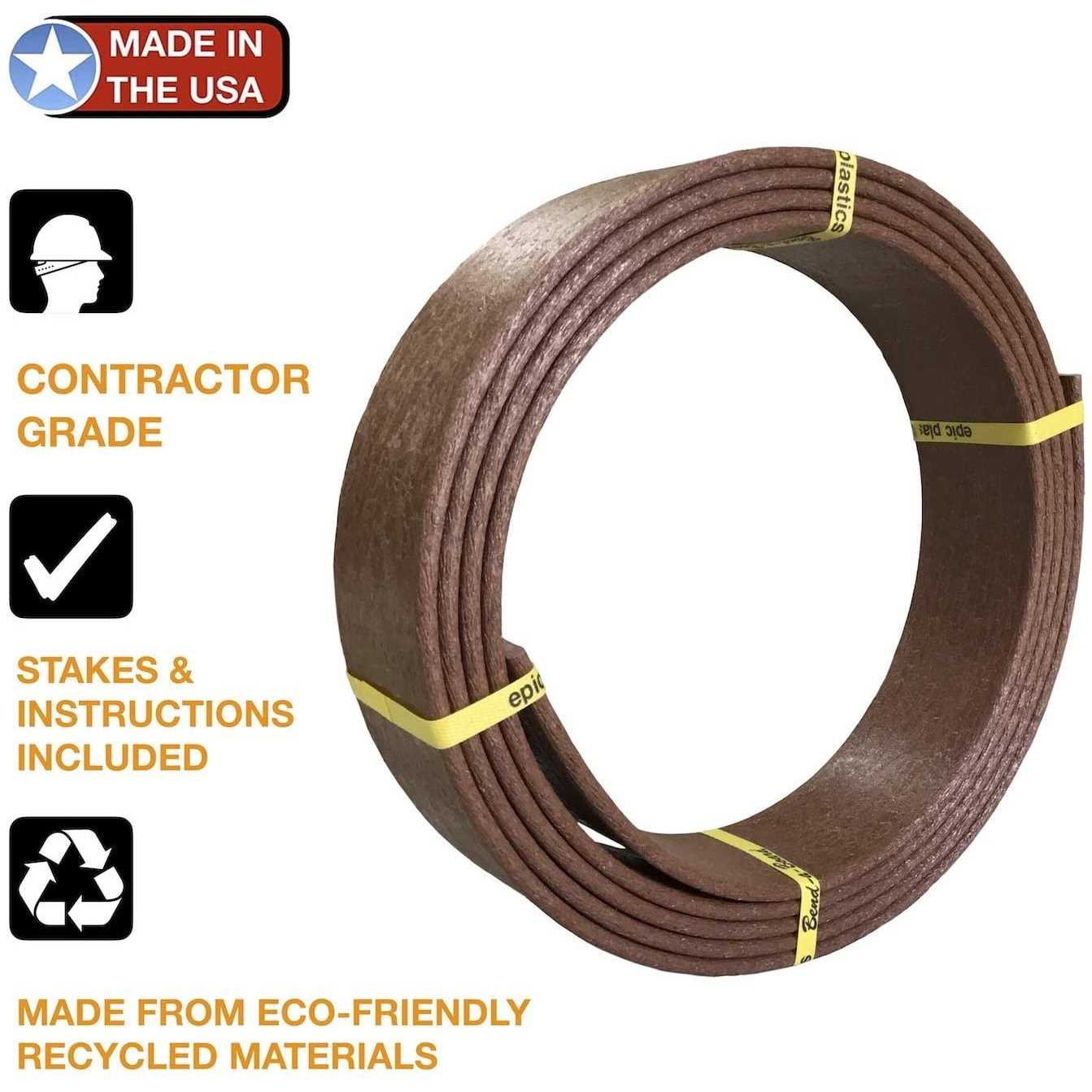 USA Made Heavy Duty Landscape Edging Garden Planter & Pathway Bender Board Edge Border Kit