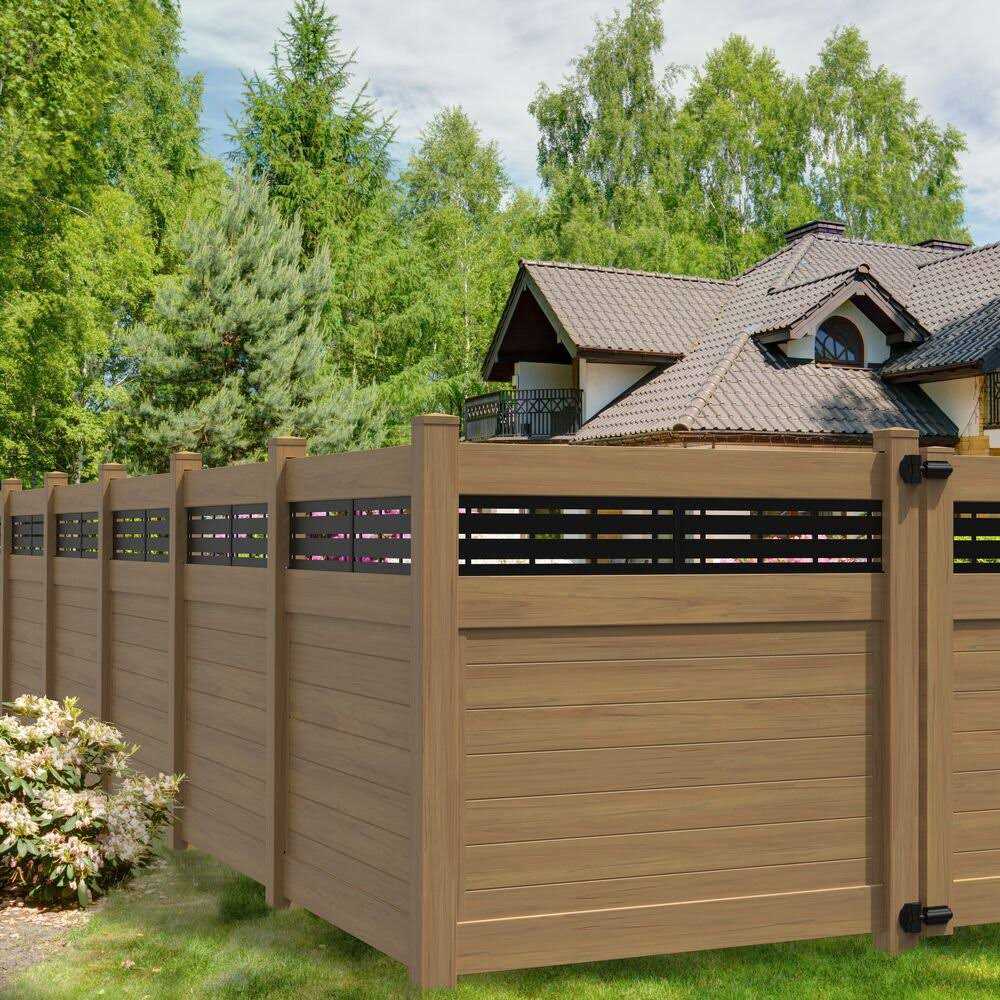 Barrette Outdoor Living Horizontal Fence Boardwalk 5 in. x 5 in. x 108 in. Cypress Vinyl Corner Post