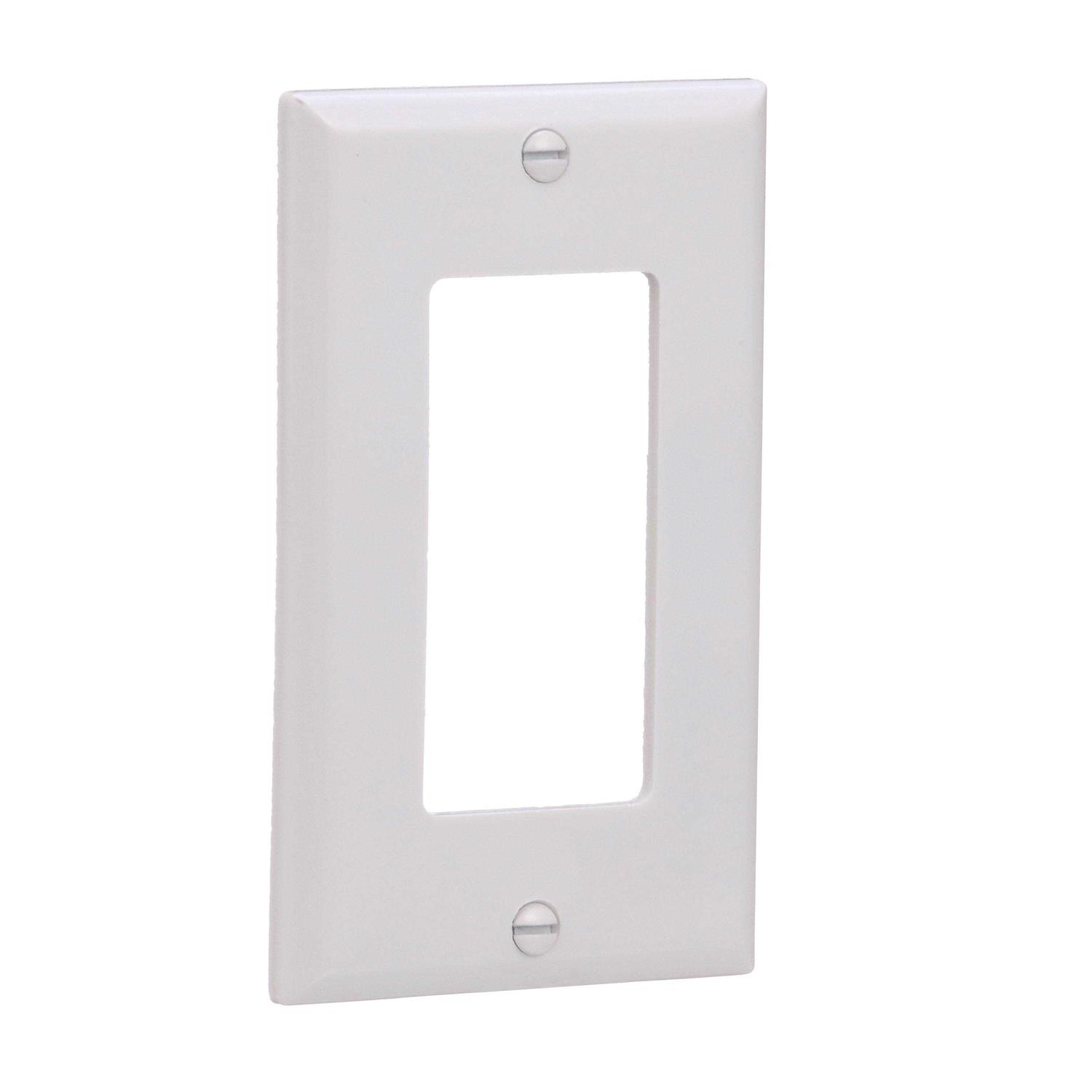 Eaton 1-Gang White Decorator Standard Wall Plate