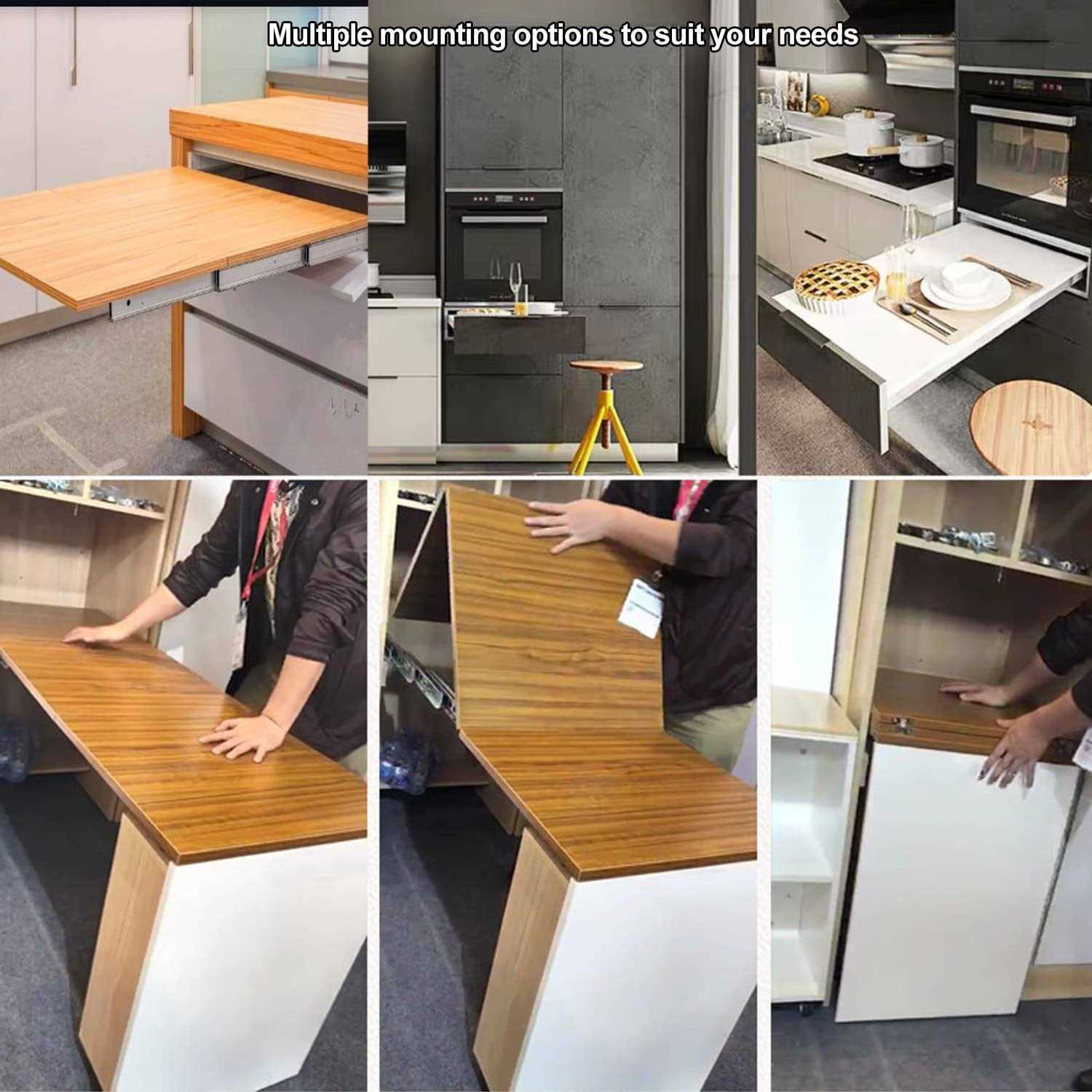 uyoyous full extension table slide 50 inch with silent wheels aluminum equalizer slides Heavy Duty slide rails 160 lb capacit