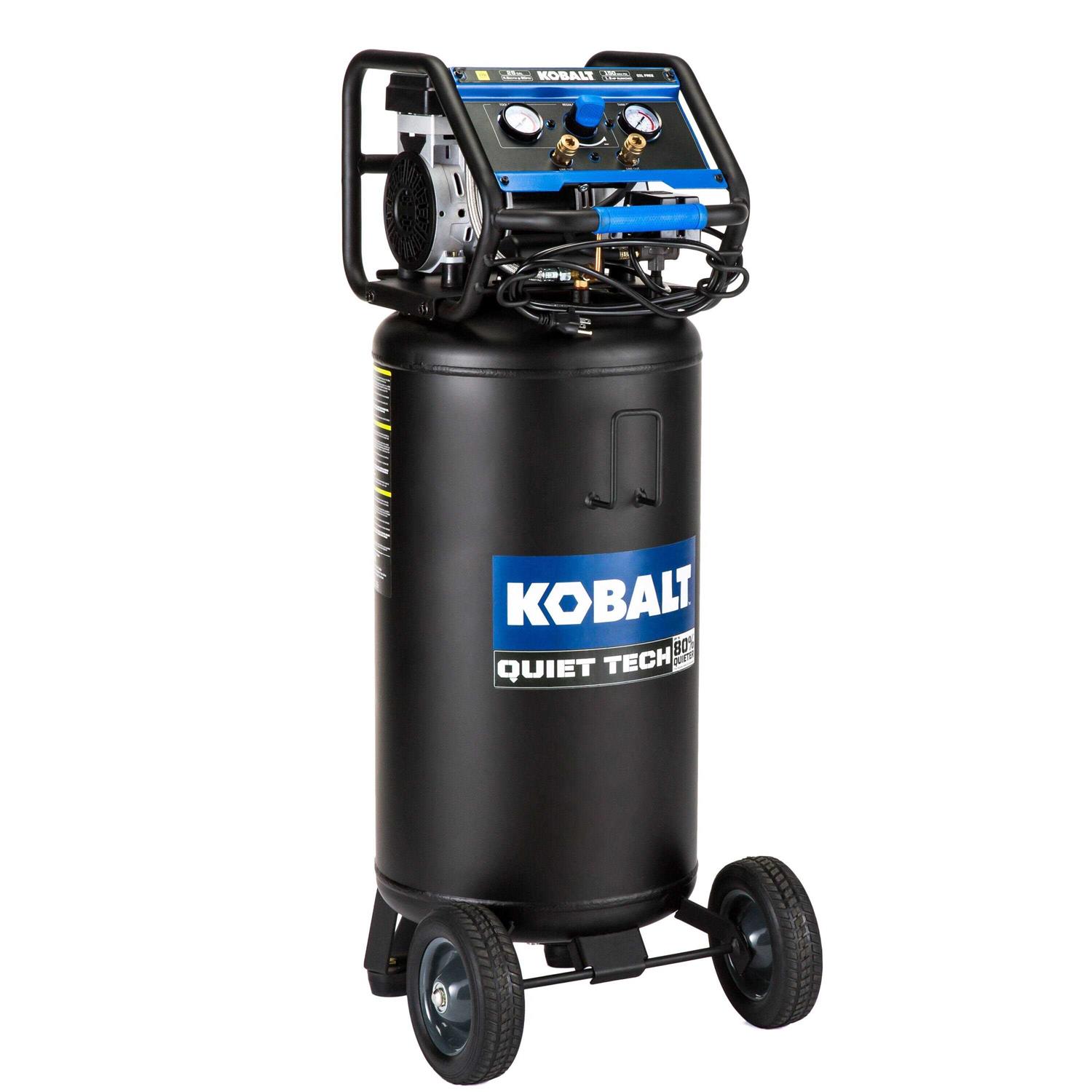 Kobalt Quiet Tech 26-Gallons Portable 150 Psi Vertical Quiet Air Compressor 3332644