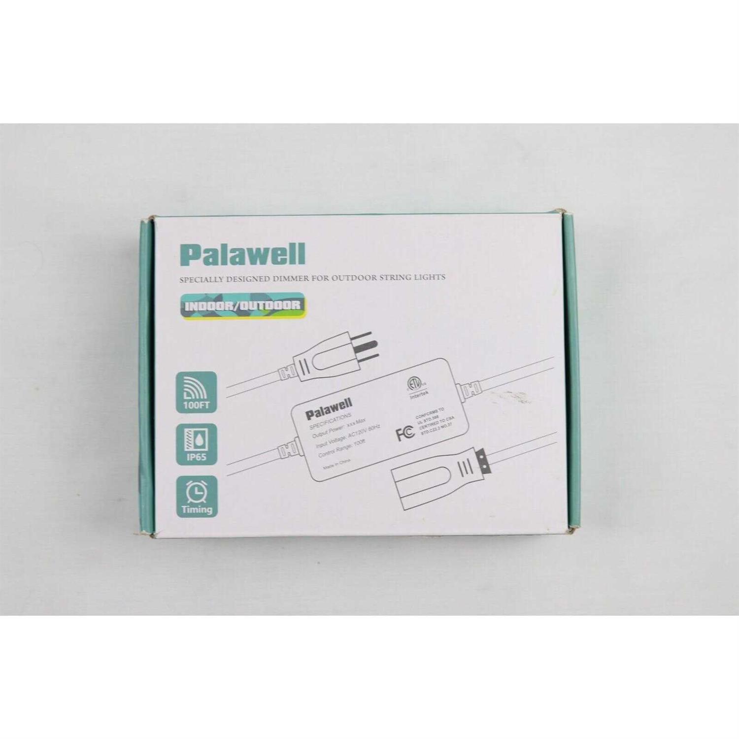 Palawell Outdoor Dimmer for String Lights 600W Outdoor Dimmer 100FT Remote Control Dimmer