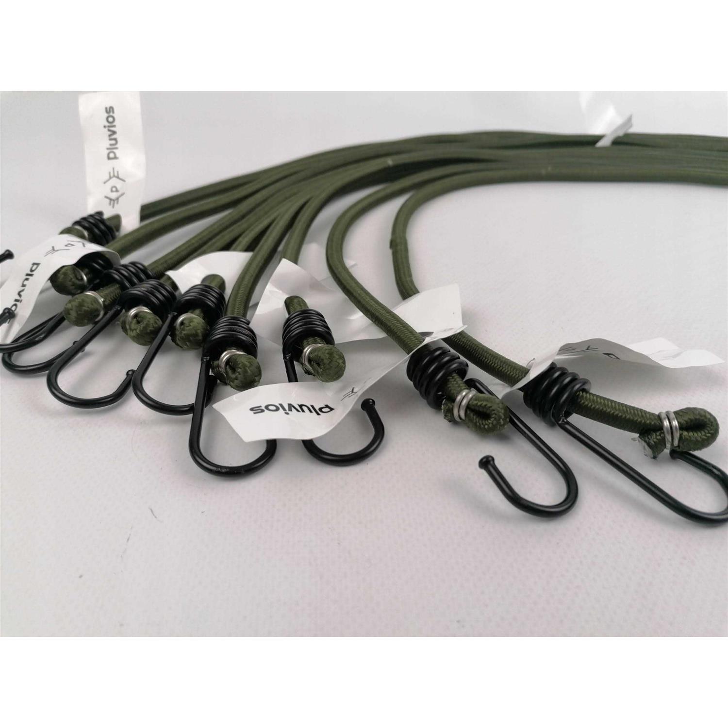 Pluvios Bungee Cords with Hooks Heavy Duty Outdoor 10 Pack – Choice of Sizes