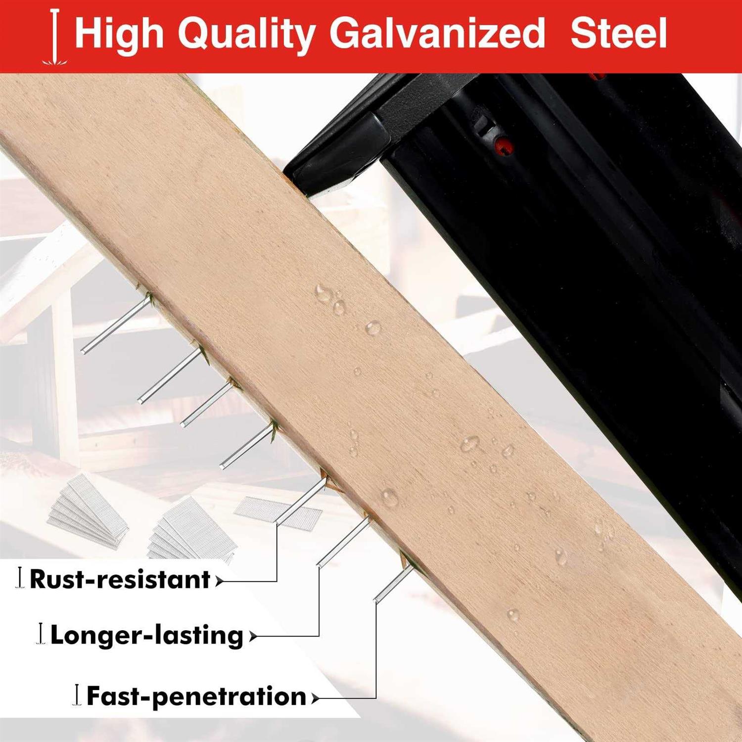 Shall 18 Gauge Brad Nails, 2”, 1-1/4”, 1”, 5/8 Inch, 4000-Count Galvanized Brad Nails Assorted, 18GA Nail Gun Nails and Small Finishing Nails