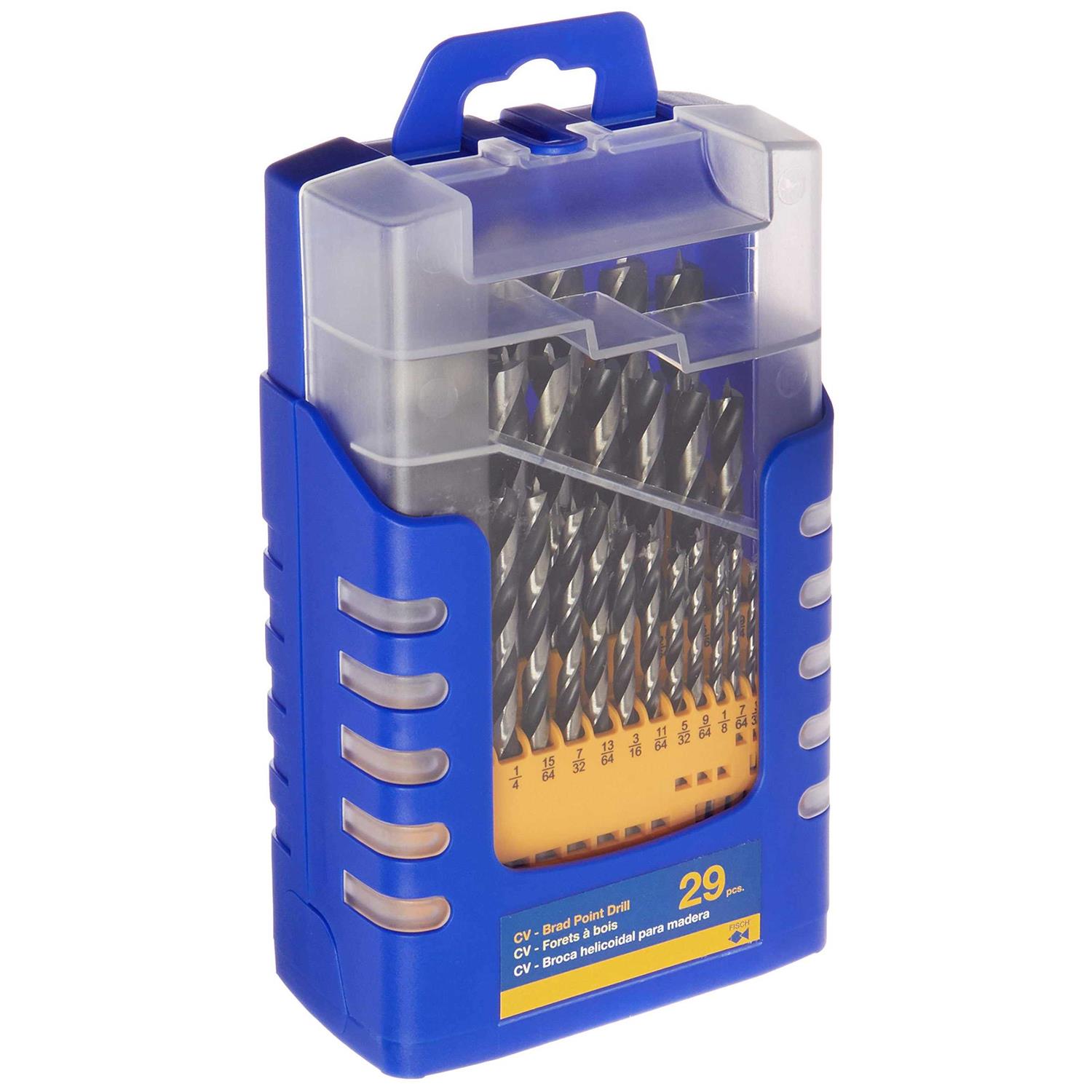 Fisch 29-pc Chrome Vanadium Brad Point Drill Bit Set