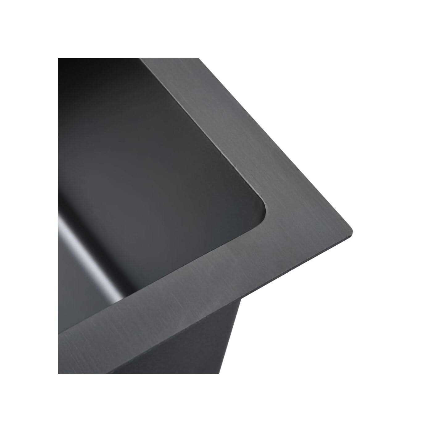 vidaXL Handmade Kitchen Sink Black Stainless Steel 51527